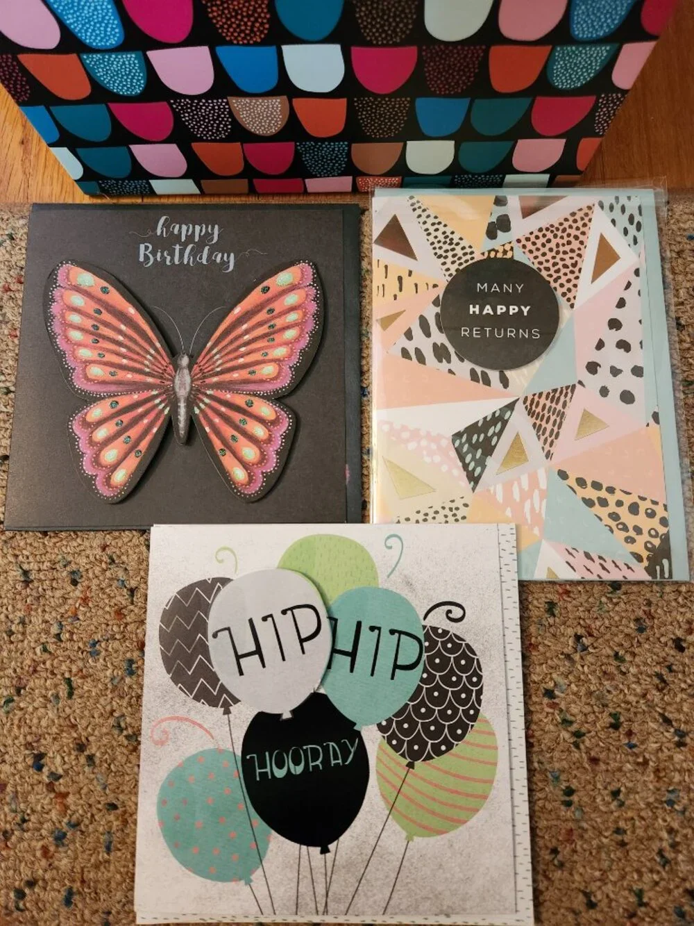 15 Greeting Cards and Card Box Organizer